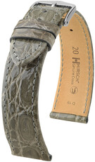 Correa de piel Hirsch Genuine Croco 18900830-2, gris, piel de cocodrilo, Quick Release