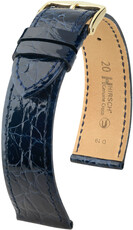 Correa de piel Hirsch Genuine Croco 18900880-7, azul, piel de cocodrilo, Quick Release