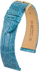 Correa de piel Hirsch Genuine Croco 18900883-7, azul, piel de cocodrilo, Quick Release
