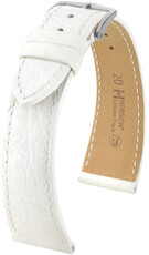 Hirsch Genuine Croco Leather Strap L 18920800-2, blanco, piel de cocodrilo, longitud L, cierre rápido