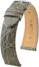 correa de cuero Hirsch Genuine Croco L 18920830-2, gris, piel de cocodrilo, longitud L, Quick Release