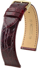 Correa de piel Hirsch Genuine Croco L 18920860-7, roja, piel de cocodrilo, longitud L, cierre rápido