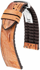 Correa de piel de abedul Hirsch L 0921045010-2, marrón, longitud L, cierre rápido