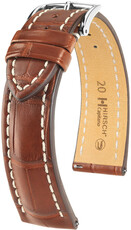 Correa de piel Hirsch Capitano L 04807079-2, naranja, piel de caimán, longitud L, cierre rápido