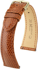 Correa de piel Hirsch London 04366170-7, marrón, piel de lagarto, Quick Release