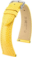 Correa de piel Hirsch London 04366172-2, amarillo, piel de lagarto, Quick Release