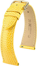 Correa de piel Hirsch London 04366172-7, amarillo, piel de lagarto, Quick Release
