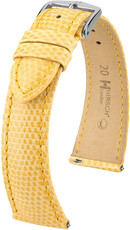 Correa de piel Hirsch London 04366173-2, amarillo, piel de lagarto, Quick Release