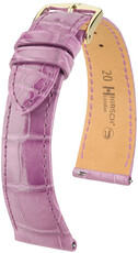 Correa de piel Hirsch London 04307187-7, morado, piel de aligátor, Quick Release