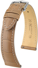 Correa de piel Hirsch London 04307199-2, beige, piel de aligátor, Quick Release