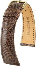 Correa de piel Hirsch London L 04366010-7, marrón, piel de lagarto, longitud L, cierre rápido