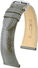 Correa de piel Hirsch London L 04366030-2, gris, piel de lagarto, longitud L, cierre rápido