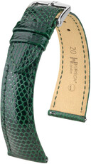 Correa de piel Hirsch London L 04366040-2, verde, piel de lagarto, longitud L, cierre rápido