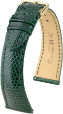 Correa de piel Hirsch London L 04366040-7, verde, piel de lagarto, longitud L, cierre rápido