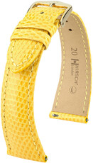 Correa de cuero Hirsch London L 04366072-7, amarillo, piel de lagarto, longitud L, Quick Release