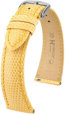 Correa de cuero Hirsch London L 04366073-2, amarillo, piel de lagarto, longitud L, Quick Release