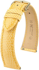 correa de cuero Hirsch London L 04366073-7, amarillo, piel de lagarto, longitud L, Quick Release