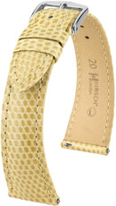 Correa de piel Hirsch London L 04366090-2, beige, piel de lagarto, longitud L, cierre rápido