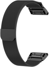Pulsera de acero Ricardo 20mm (pro Garmin Fenix 8/7S/6S (43mm), aj.), negro V2, QuickFit