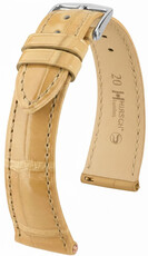 Correa de piel Hirsch London L 04307090-2, beige, piel de caimán, longitud L, cierre rápido