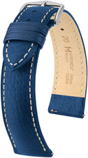 Correa de cuero Hirsch Boston 01302180-2, azul, piel de ternera, longitud M, Quick Release