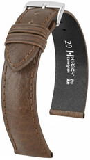 Correa de cuero Hirsch Camelgrain XL 01009215-2, marrón, piel de ternero, longitud XL