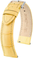 Correa de piel Hirsch Duke 01028172-2, amarillo, teletina, Quick Release