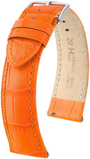 correa de cuero Hirsch Duke L 01028076-2, naranja, piel de ternera, longitud L, Quick Release