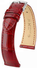 Correa de piel Hirsch London 04207120-2, rojo, piel de aligátor, Quick Release