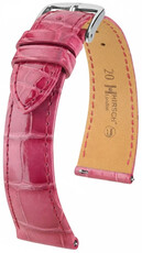 Correa de piel Hirsch London 04207124-2, rosa, piel de aligátor, Quick Release