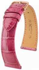 Correa de piel Hirsch London 04207124-7, rosa, piel de aligátor, Quick Release