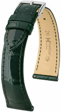 Correa de piel Hirsch London 04207141-2, verde, piel de aligátor, Quick Release