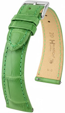 Correa de piel Hirsch London 04207142-2, verde, piel de aligátor, Quick Release
