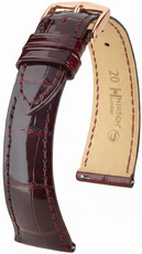 Correa de piel Hirsch London 04207160-7, rojo, piel de aligátor, Quick Release