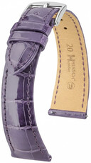 Correa de piel Hirsch London 04207184-2, morado, piel de aligátor, Quick Release
