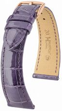 Correa de piel Hirsch London 04207184-7, morado, piel de aligátor, Quick Release