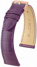 Correa de piel Hirsch London 04207186-7, morado, piel de aligátor, Quick Release