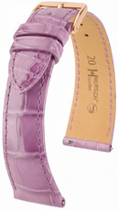 Correa de piel Hirsch London 04207187-7, morado, piel de aligátor, Quick Release