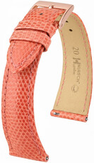 Correa de piel Hirsch London 04266122-7, naranja, piel de lagarto, Quick Release