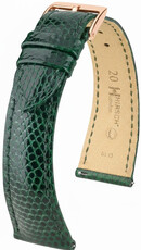Correa de piel Hirsch London 04266140-7, verde, piel de lagarto, Quick Release