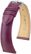 Correa de piel Hirsch London 04266187-2, morado, piel de lagarto, Quick Release
