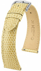 Correa de piel Hirsch London 04266190-2, beige, piel de lagarto, Quick Release