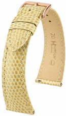 Correa de piel Hirsch London 04266190-7, beige, piel de lagarto, Quick Release