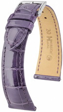 Correa de cuero Hirsch London L 04207084-2, violeta, piel de aligátor, longitud L, Quick Release