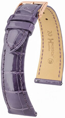 Correa de cuero Hirsch London L 04207084-7, violeta, piel de aligátor, longitud L, Quick Release