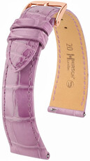 correa de cuero Hirsch London L 04207087-7, morado, piel de aligátor, longitud L, Quick Release
