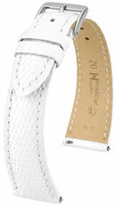 correa de cuero Hirsch London L 04266000-2, blanco, piel de lagarto, longitud L, Quick Release