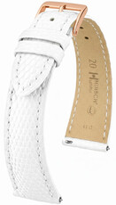 Correa de cuero Hirsch London L 04266000-7, blanco, piel de lagarto, longitud L, Quick Release