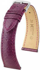 correa de cuero Hirsch London L 04266087-2, violeta, piel de lagarto, longitud L, Quick Release