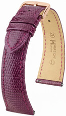 correa de cuero Hirsch London L 04266087-7, violeta, piel de lagarto, longitud L, Quick Release